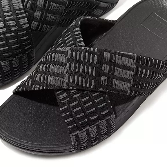 FitFlop LULU Art-Denim Cross Badesandaler Sort | 86504296