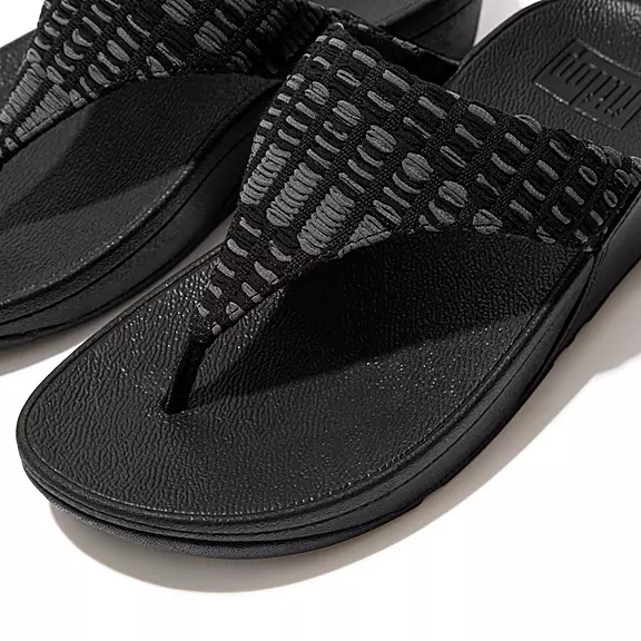FitFlop LULU Art-Denim Sandaler Med Tåstolpe Sort | 79149678