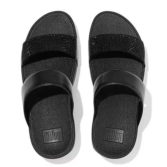 FitFlop LULU Crystal Badesandaler Sort | 18920368