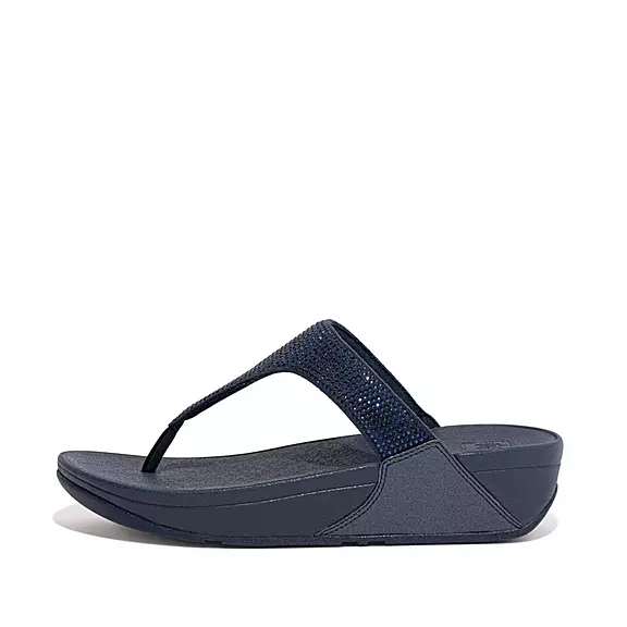 FitFlop LULU Crystal Sandaler Med Tåstolpe Mørkeblå | 21388860