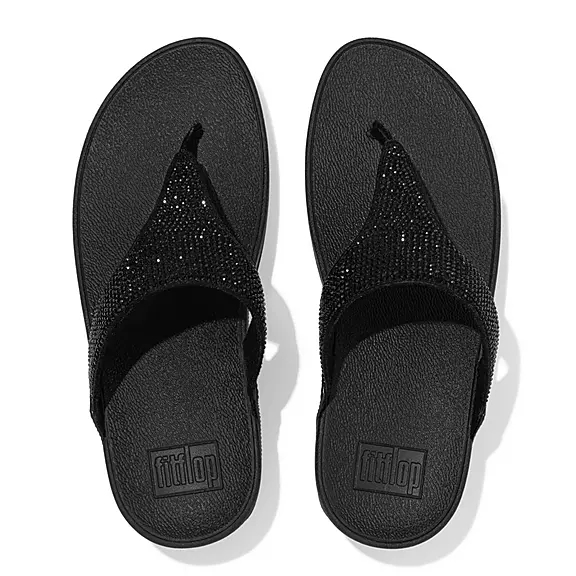FitFlop LULU Crystal Sandaler Med Tåstolpe Sort | 34178621