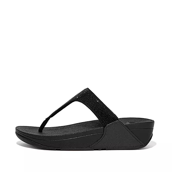 FitFlop LULU Crystal Sandaler Med Tåstolpe Sort | 34178621