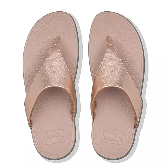FitFlop LULU Læder Sandaler Med Tåstolpe Lyserød | 24850516