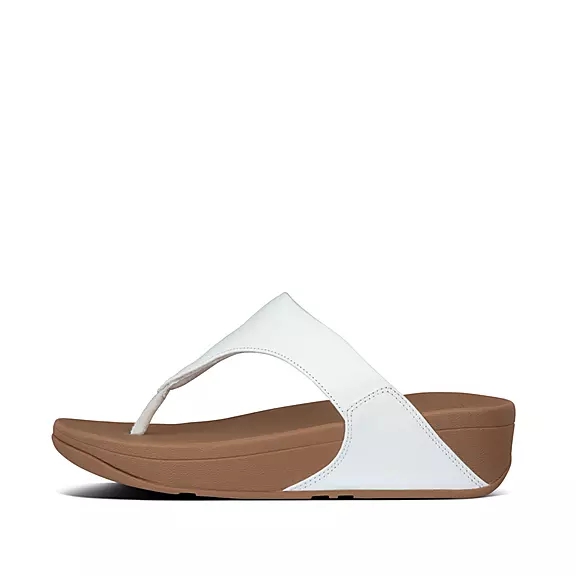 FitFlop LULU Læder Sandaler Med Tåstolpe Hvide | 36321146