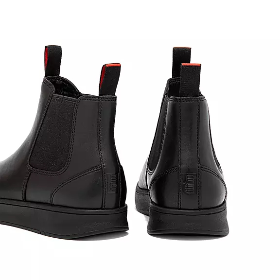 FitFlop MARGAN Vandtætte Læder Chelsea Støvler Sort | 49171815