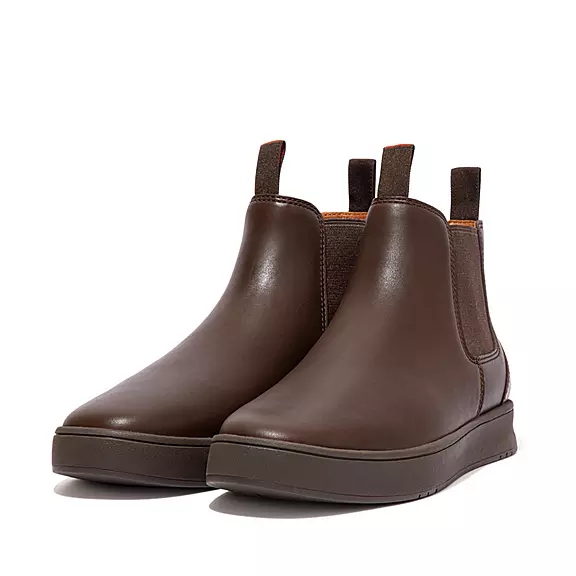 FitFlop MARGAN Vandtætte Læder Chelsea Støvler Chokolade | 81118038