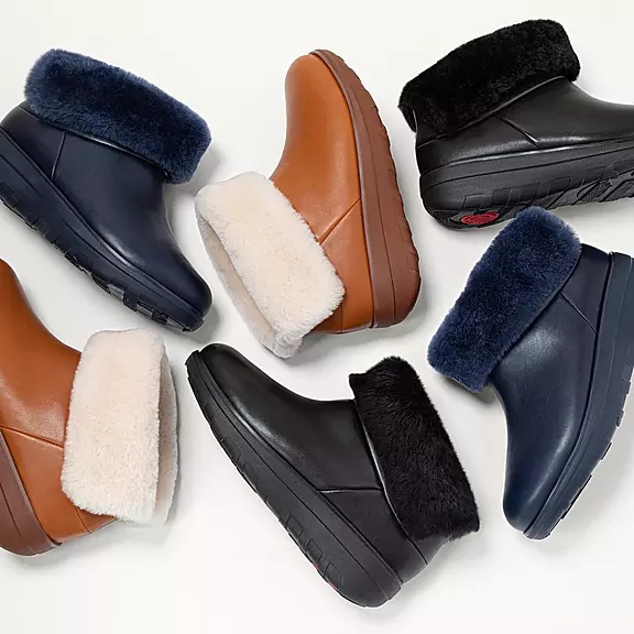 FitFlop MUKLUK SHORTY Vandtætte Shearling-Forede Ankelstøvler Sort | 86702507
