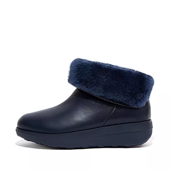 FitFlop MUKLUK SHORTY Vandtætte Shearling-Forede Ankelstøvler Mørkeblå | 89544459