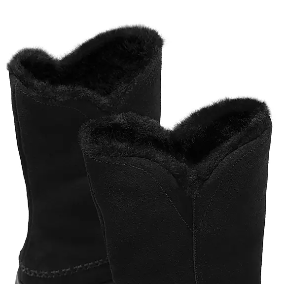 FitFlop MUKLUK Shearling-Forede Ruskind Calf Støvler Sort | 76016498