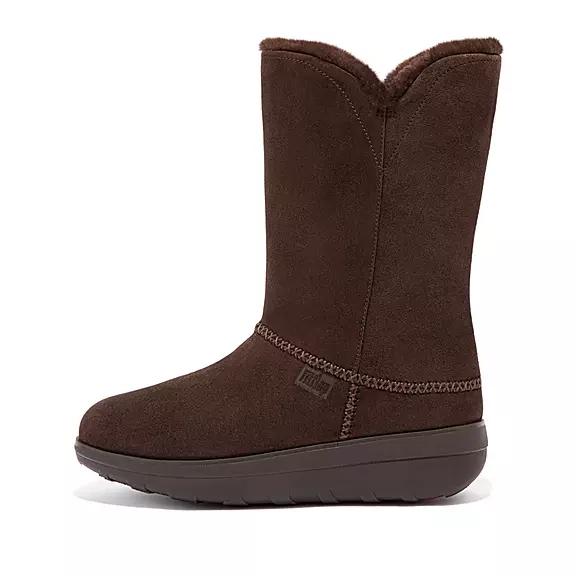 FitFlop MUKLUK Shearling-Forede Ruskind Calf Støvler Brune | 95647088