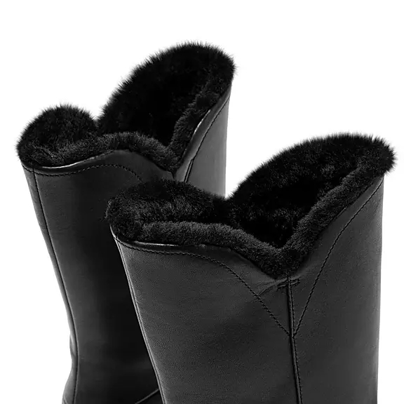 FitFlop MUKLUK Vandtætte Shearling Calf Støvler Sort | 48469059
