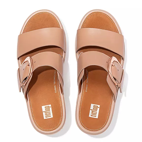 FitFlop PILAR Læder Plateau Sandaler Beige | 81539971