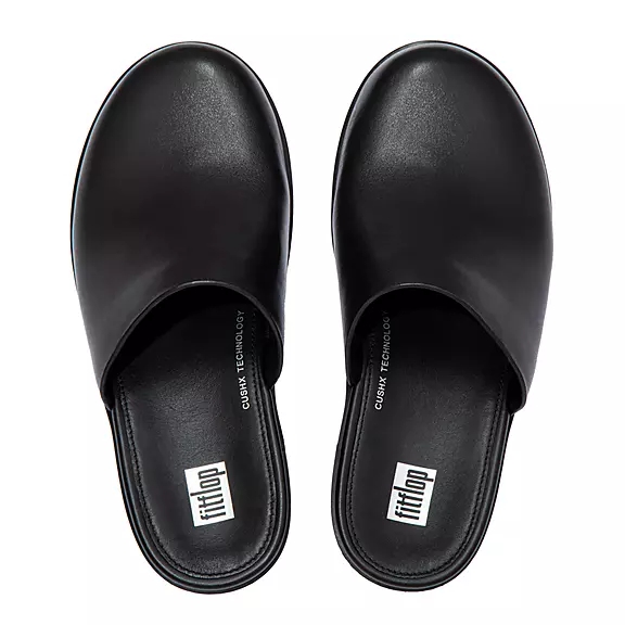 FitFlop PILAR Læder Træsko Sort | 15776325
