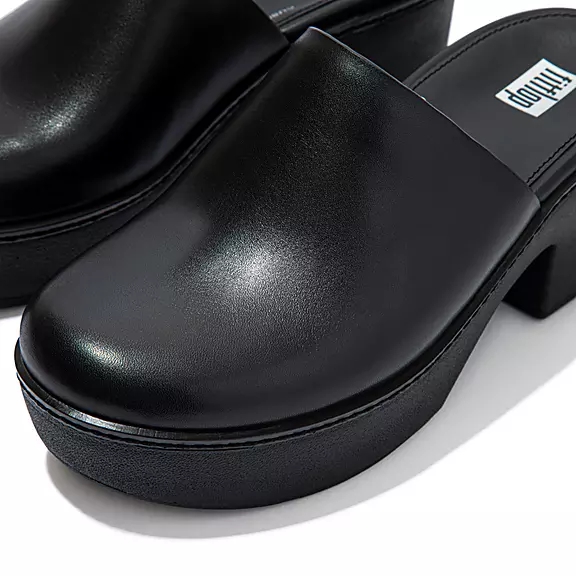 FitFlop PILAR Læder Træsko Sort | 15776325