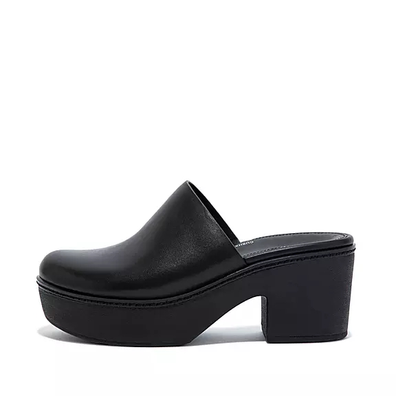 FitFlop PILAR Læder Træsko Sort | 15776325