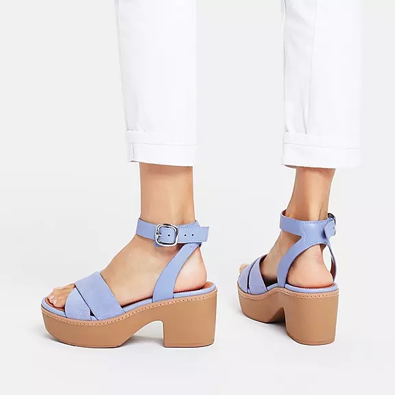 FitFlop PILAR Ruskind-Mix Kilehæl Sandaler Lavendel | 68728159
