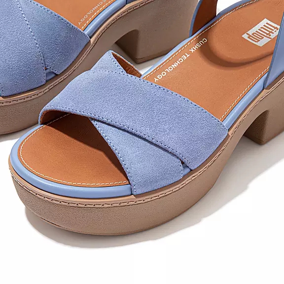 FitFlop PILAR Ruskind-Mix Kilehæl Sandaler Lavendel | 68728159