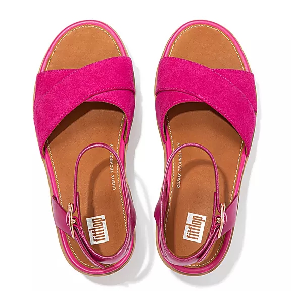 FitFlop PILAR Ruskind-Mix Kilehæl Sandaler Fuchsia | 93337759