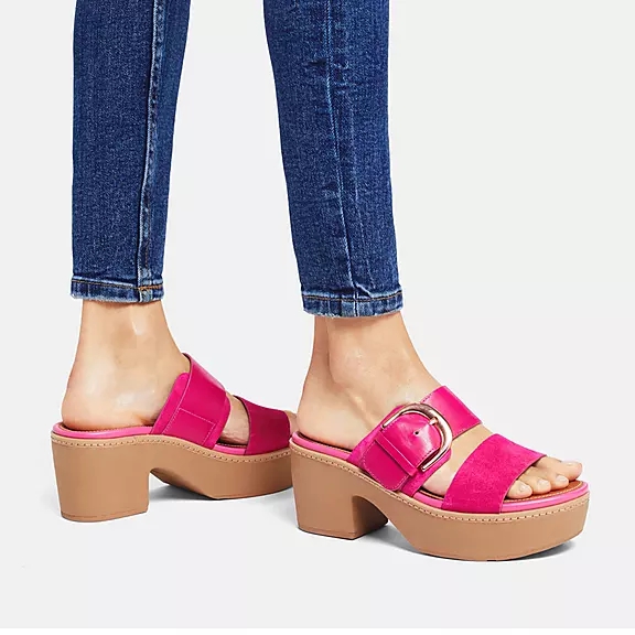 FitFlop PILAR Ruskind-Mix Plateau Sandaler Fuchsia | 91220552
