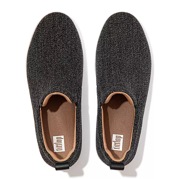 FitFlop RALLY Felt Slip-On Sneakers Grå | 37724993