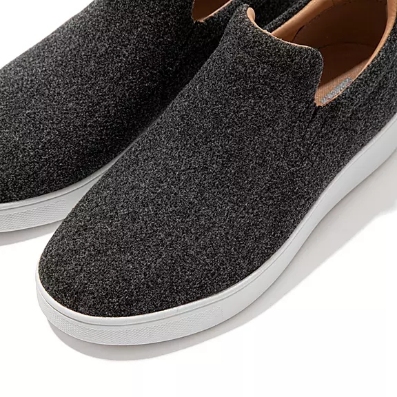 FitFlop RALLY Felt Slip-On Sneakers Grå | 37724993