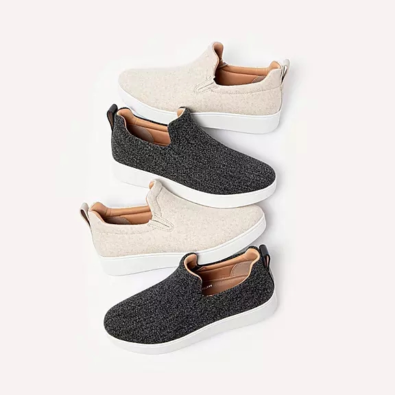 FitFlop RALLY Felt Slip-On Sneakers Grå | 37724993