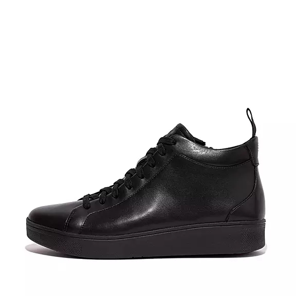 FitFlop RALLY Læder High-Top Sneakers Sort | 17961953