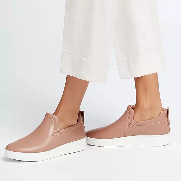 FitFlop RALLY Læder Skate Sneakers Beige | 30616265
