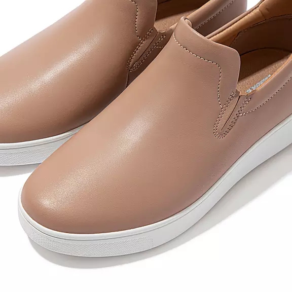 FitFlop RALLY Læder Skate Sneakers Beige | 30616265