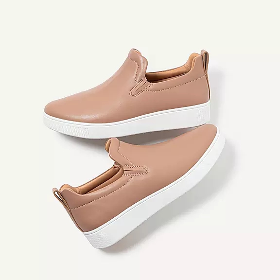 FitFlop RALLY Læder Skate Sneakers Beige | 30616265