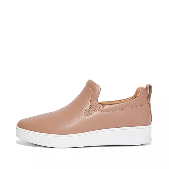 FitFlop RALLY Læder Skate Sneakers Beige | 30616265
