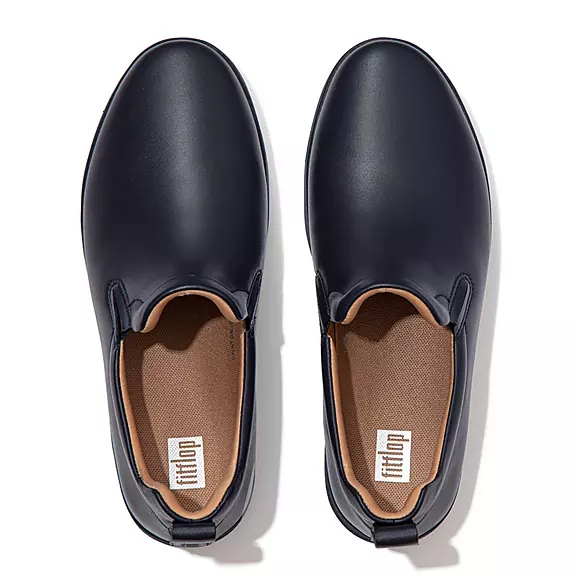 FitFlop RALLY Læder Skate Sneakers Mørkeblå | 69805075