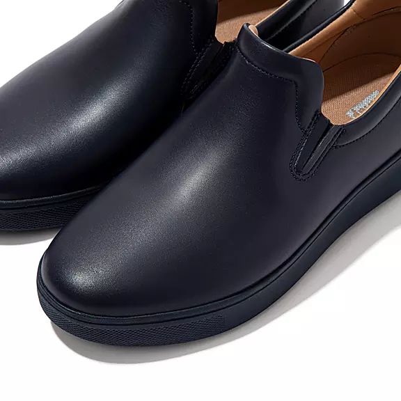 FitFlop RALLY Læder Skate Sneakers Mørkeblå | 69805075