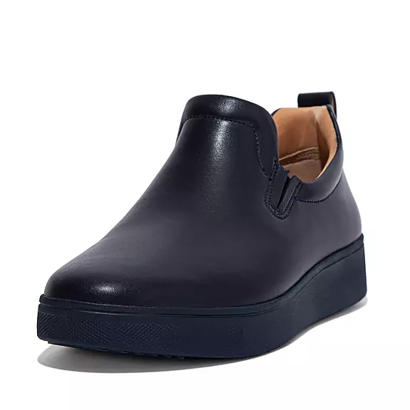 FitFlop RALLY Læder Skate Sneakers Mørkeblå | 69805075