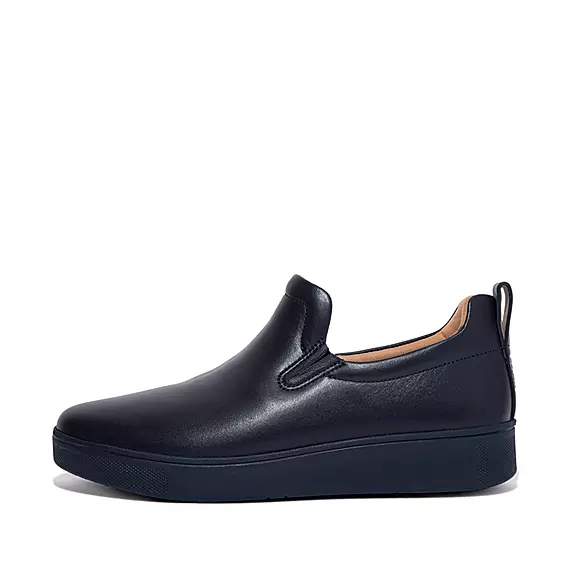 FitFlop RALLY Læder Skate Sneakers Mørkeblå | 69805075