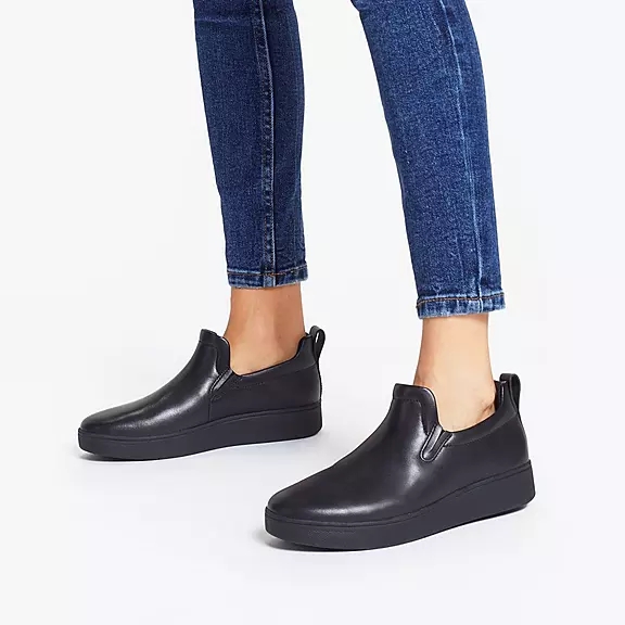 FitFlop RALLY Læder Skate Sneakers Sort | 94826894