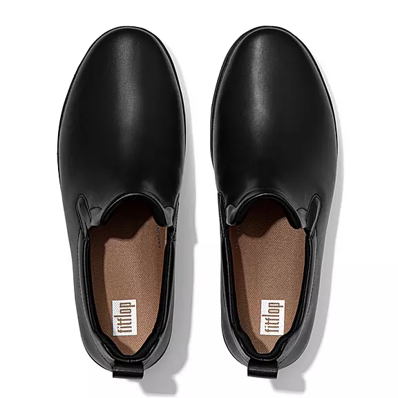 FitFlop RALLY Læder Skate Sneakers Sort | 94826894