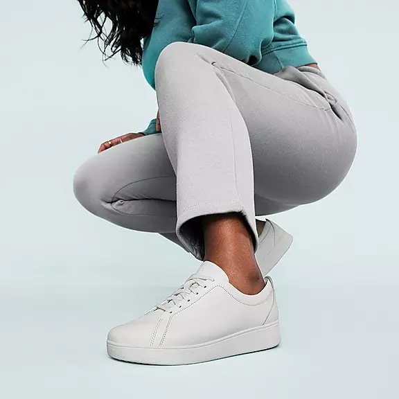 FitFlop RALLY Læder Sneakers Hvide | 31044938
