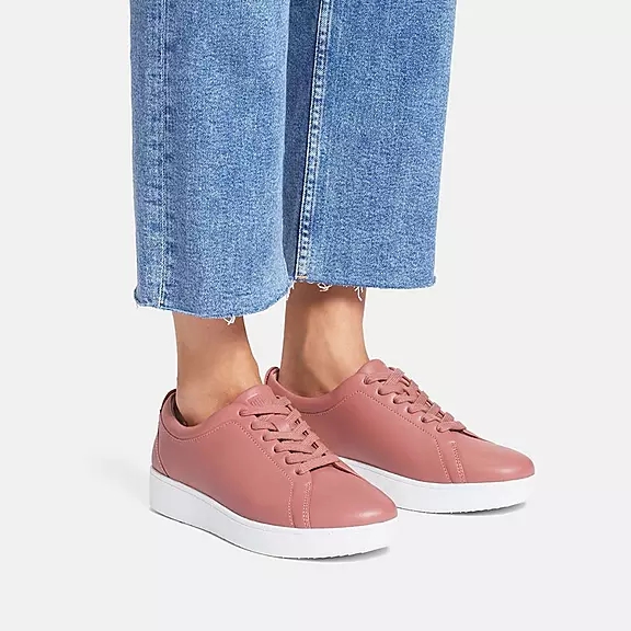 FitFlop RALLY Læder Sneakers Lyserød | 92622082