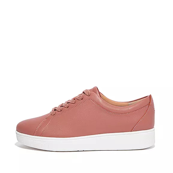 FitFlop RALLY Læder Sneakers Lyserød | 92622082