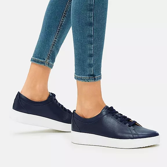 FitFlop RALLY Læder Sneakers Mørkeblå | 38933068
