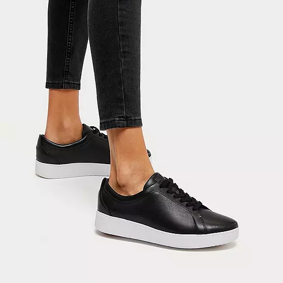 FitFlop RALLY Læder Sneakers Sort | 67157958