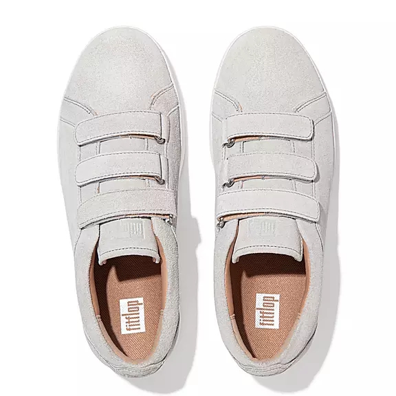 FitFlop RALLY Páskové Ruskind Sneakers Grå | 74819724