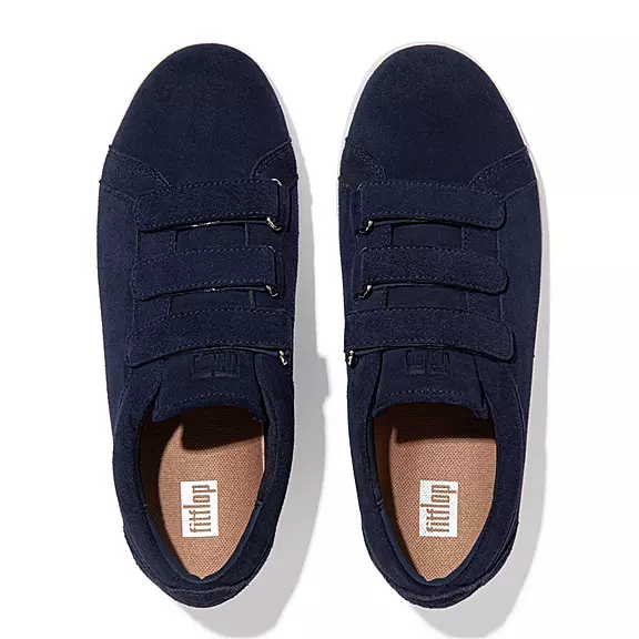 FitFlop RALLY Páskové Ruskind Sneakers Mørkeblå | 97179728