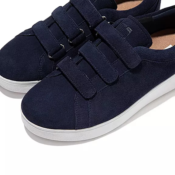 FitFlop RALLY Páskové Ruskind Sneakers Mørkeblå | 97179728