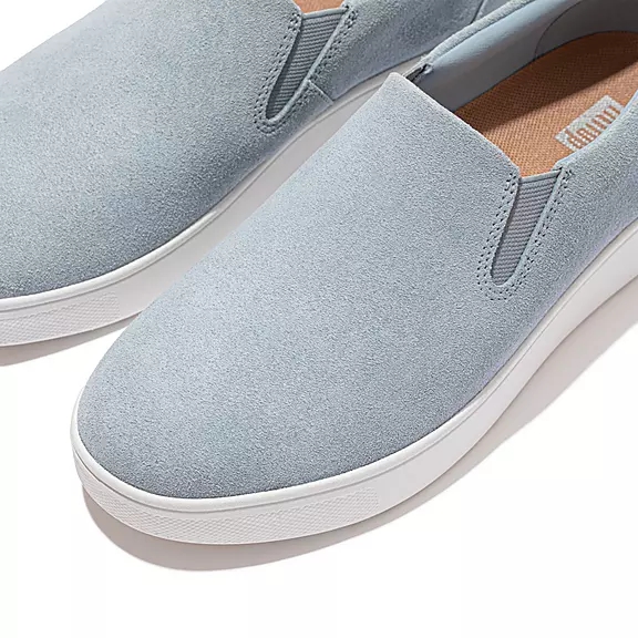 FitFlop RALLY Ruskind Slip-On Sneakers Blå | 96306889
