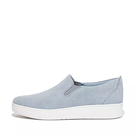 FitFlop RALLY Ruskind Slip-On Sneakers Blå | 96306889