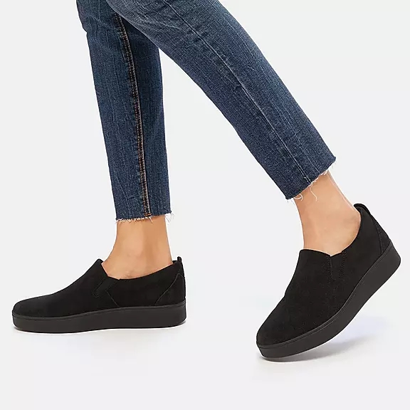 FitFlop RALLY Ruskind Slip-On Sneakers Sort | 68207056