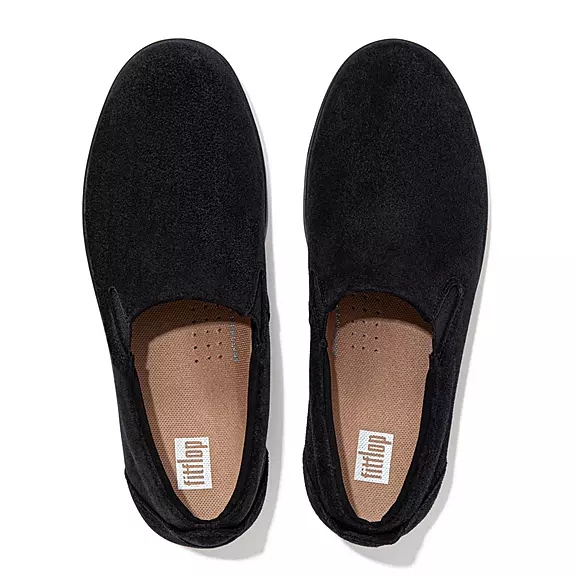 FitFlop RALLY Ruskind Slip-On Sneakers Sort | 68207056