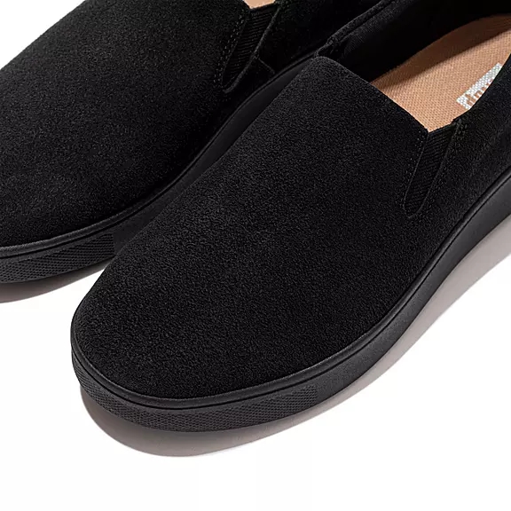 FitFlop RALLY Ruskind Slip-On Sneakers Sort | 68207056